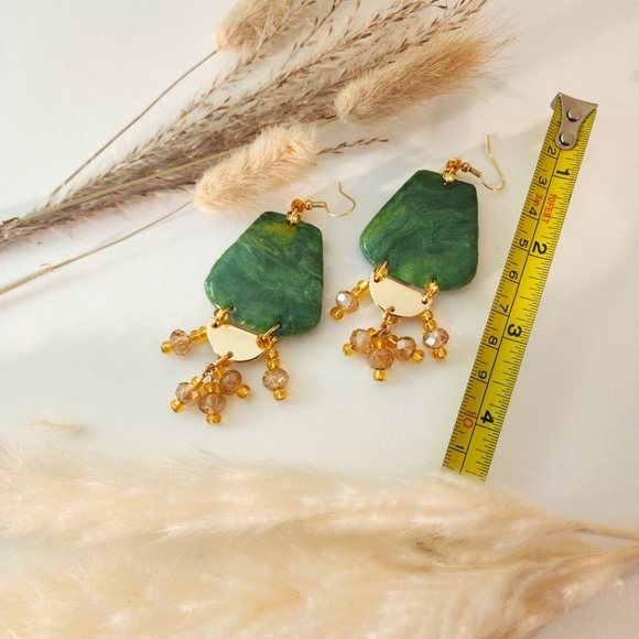 Handmade Polymer/Beads Earrings - Picture 2 of 3